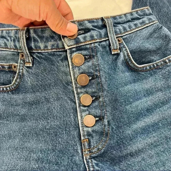 Reformation Mid Rise Button Fly Denim Jeans 24 - Picture 9 of 16
